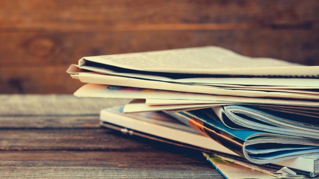 Newspapers And Magazines In A Rack Uk Stock Photo 53481029